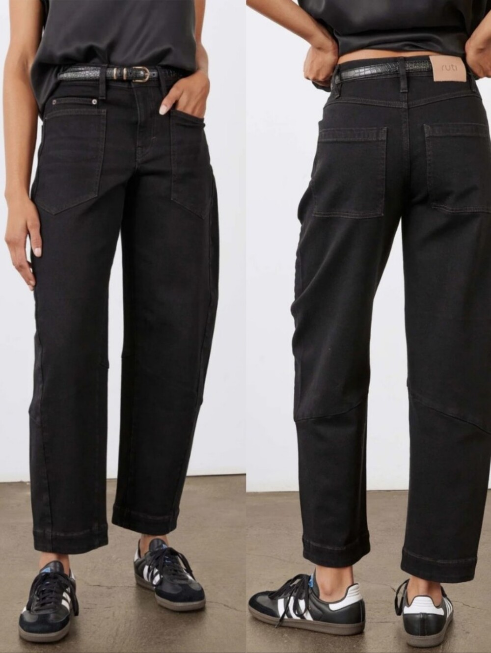 Ruti The Petite Slouchy Barrel High Waist Relaxed Jeans Black